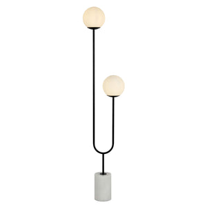 2-Light Globe Floor Lamp with Marble Base