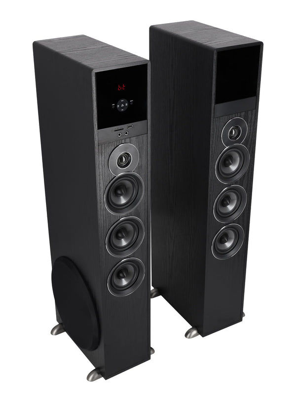 Powered Home Theater Tower Speaker System with 10" Subwoofers & Karaoke