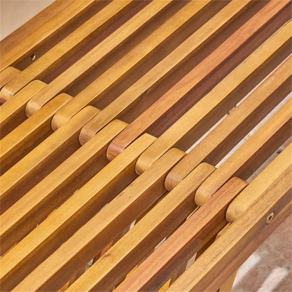Acacia Wood Outdoor Bench with Teak Finish