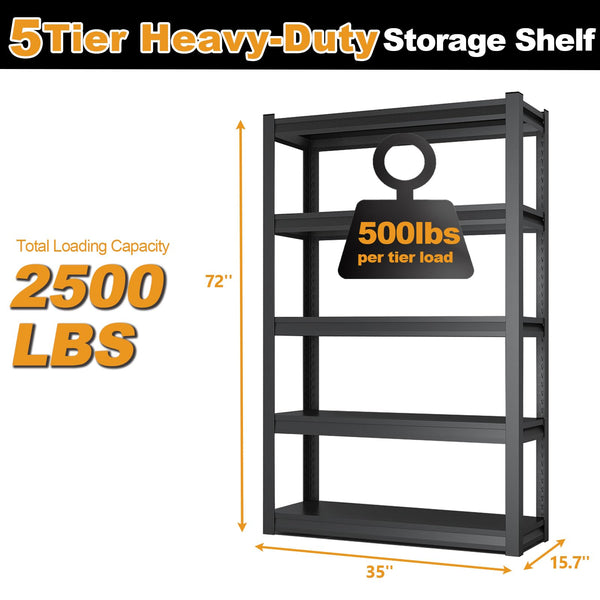 Heavy Duty 5-Tier Metal Storage Shelving Unit