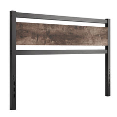 Wooden Headboard with Metal Slats
