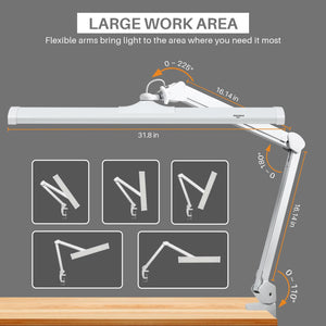 LED Architect Desk Lamp with Clamp & Swing Arm