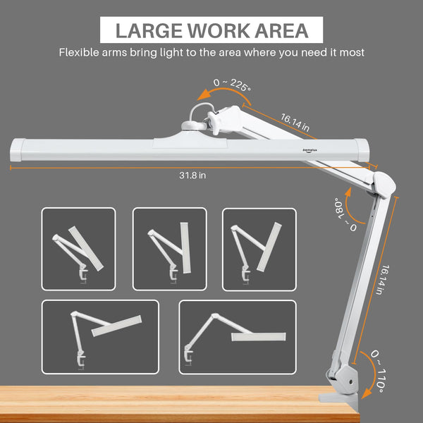 LED Architect Desk Lamp with Clamp & Swing Arm