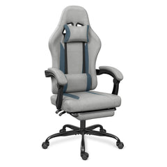 Breathable Fabric Gaming Chair with Footrest