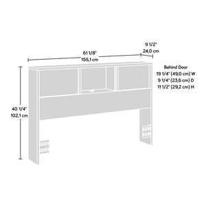 Queen Bookcase Headboard with Storage – Grand Walnut