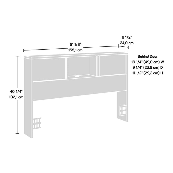 Queen Bookcase Headboard with Storage – Grand Walnut
