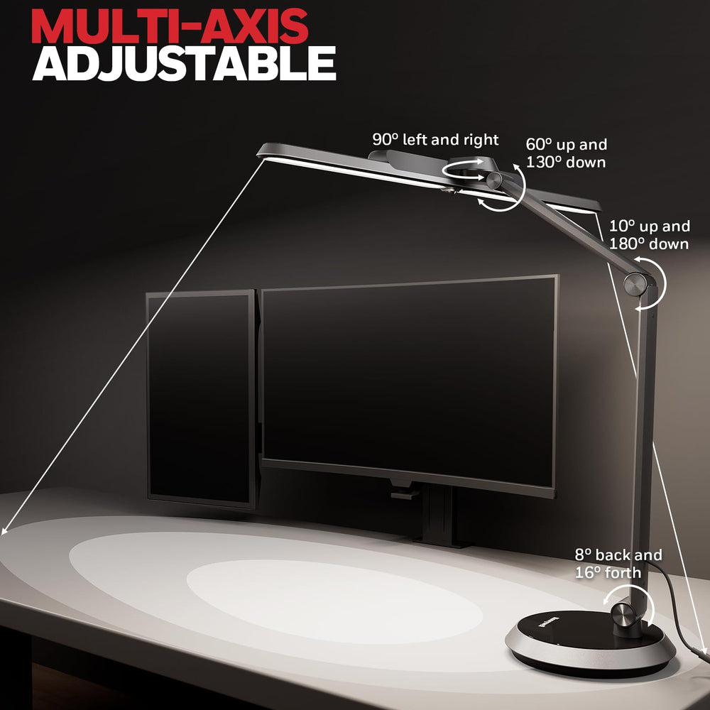 LED Desk Lamp with Auto-Sensing, Timer & Adjustable Arm