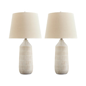 Ceramic Table Lamp Set of 2 – Beige