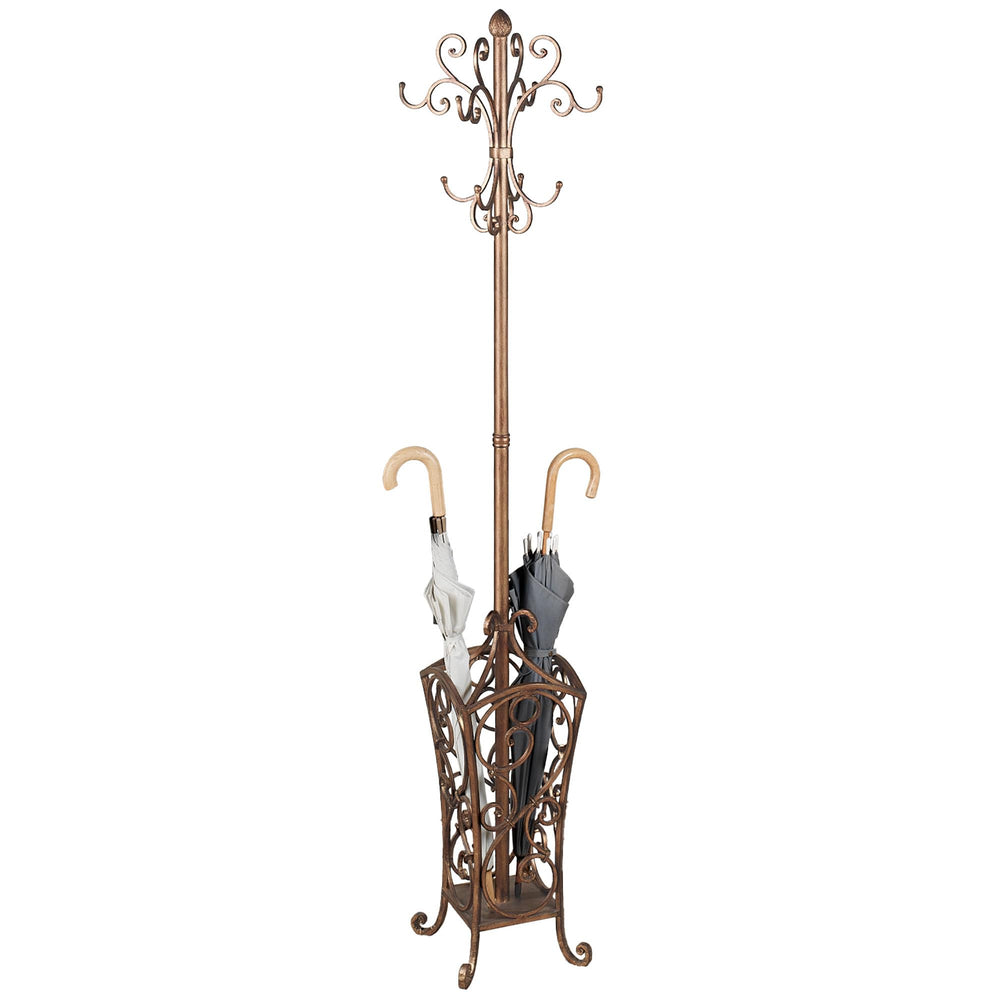 Metal Coat and Hat Rack Stand with Umbrella Basket