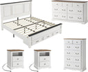 5-Piece King Farmhouse Bedroom Set with Dressers & Nightstands