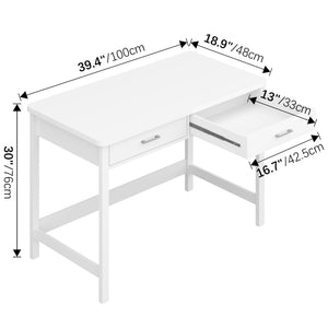 39.4" Computer Desk with Drawers – Modern Home Office Writing Table