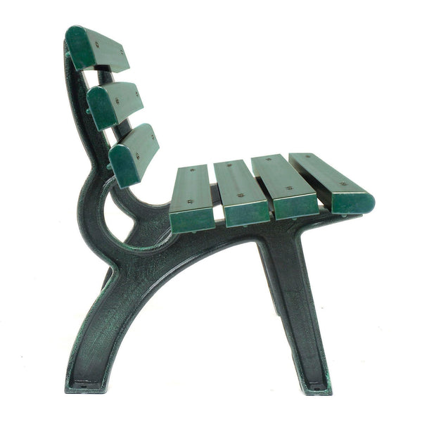 4ft Outdoor Park Bench with Backrest – Green