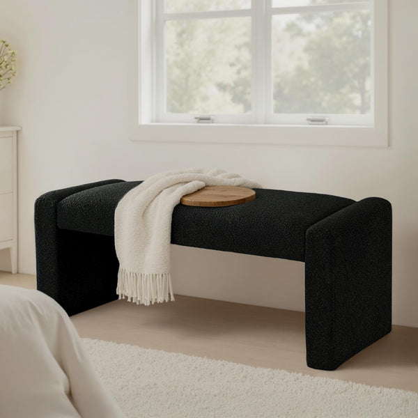 Upholstered Entryway Bench with Solid Wood Frame
