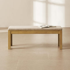 Solid Wood Upholstered Dining Bench – Modern Farmhouse Style