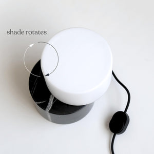 Marble Base Dimmable LED Table Lamp with Frosted Glass Shade