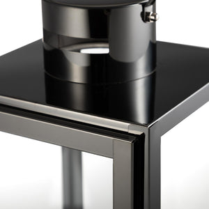 Black Glass & Stainless Steel Candle Lantern Set of 3