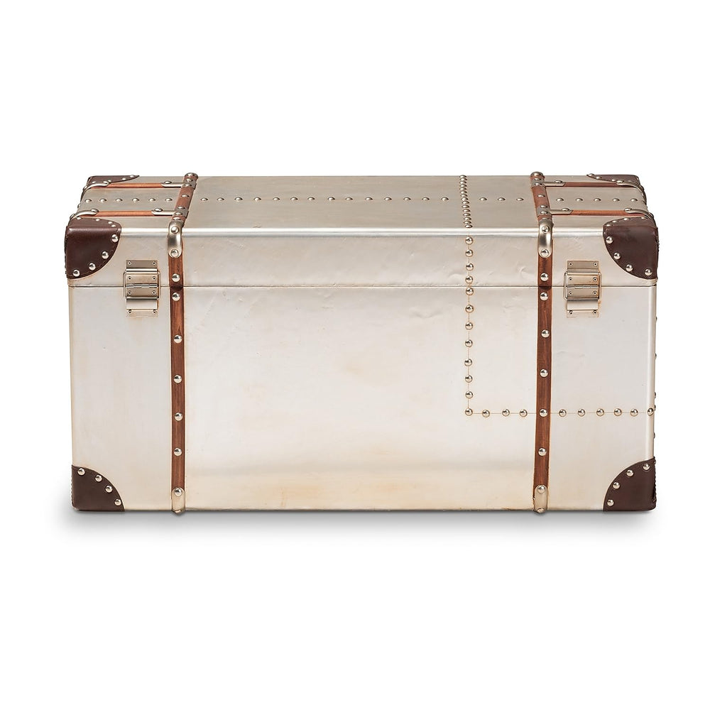 Industrial Storage Trunk with Inner Compartment – Silver