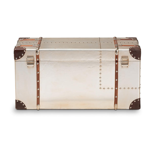 Industrial Storage Trunk with Inner Compartment – Silver