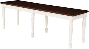 Wood Dining Bench with Turned Legs