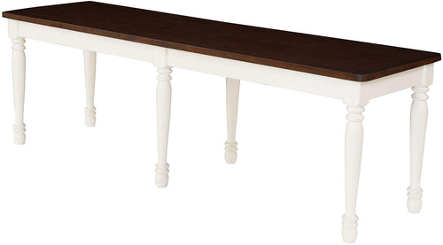Wood Dining Bench with Turned Legs