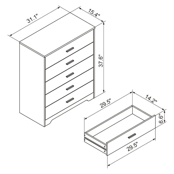 Wooden Chest of Drawers with 4/5 Drawers