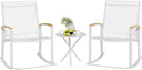 3-Piece Outdoor Rocking Bistro Set – Textilene Patio Chairs & Table