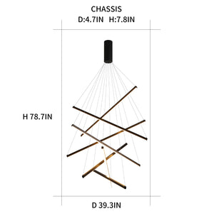 Modern LED Dimmable Chandelier – Black Pendant Light