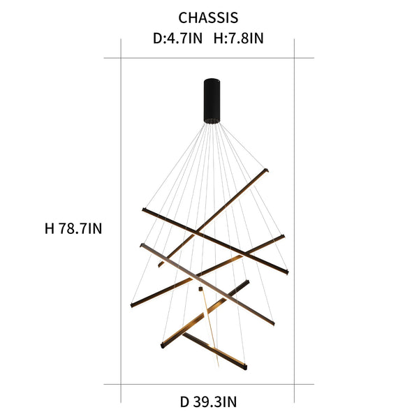 Modern LED Dimmable Chandelier – Black Pendant Light