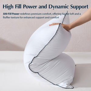 Goose Down Bed Pillows – Medium Support, Downproof, Hotel Quality