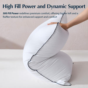 Goose Down Bed Pillows – Medium Support, Downproof, Hotel Quality