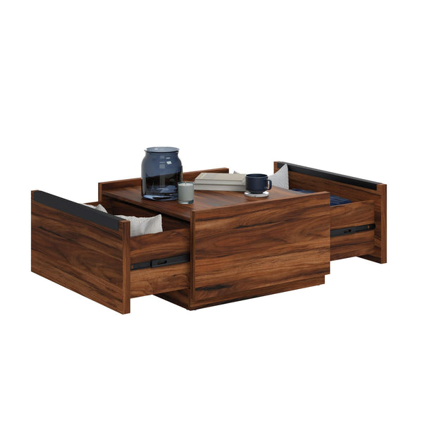 Square Coffee Table with Storage Drawers