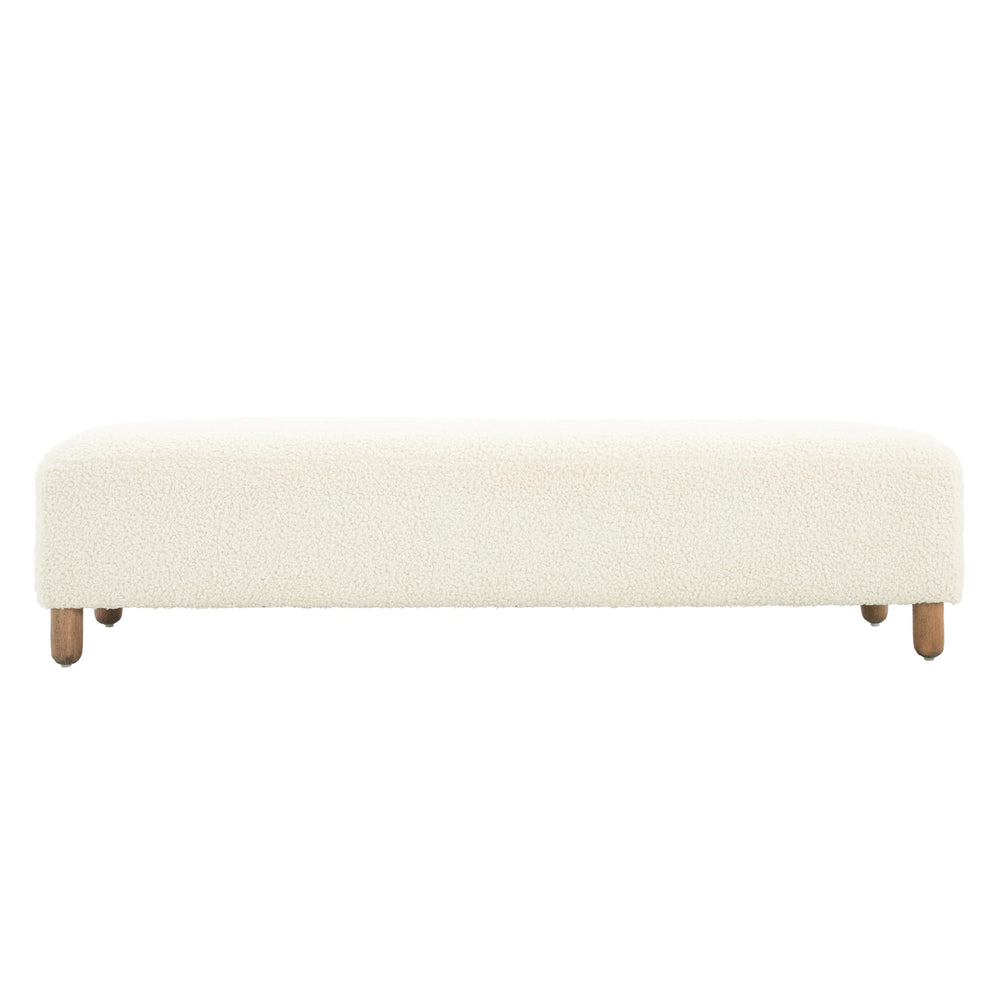 Boucle Rectangular Ottoman Bench