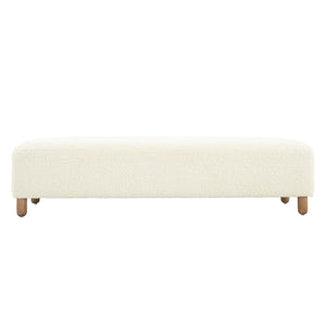 Boucle Rectangular Ottoman Bench