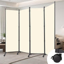 4-Panel Foldable Room Divider with Wheels