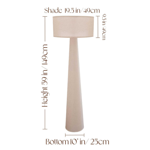 59" Tall Fabric Floor Lamp with Linen Shade