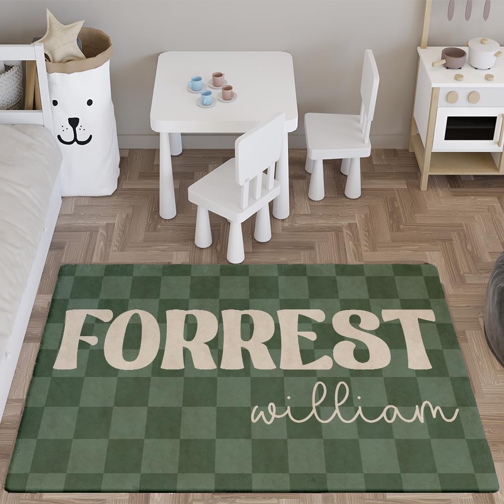 Personalized Kids Name Monogram Rug – Custom Non-Slip Area Rug