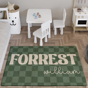 Personalized Kids Name Monogram Rug – Custom Non-Slip Area Rug