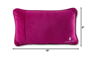 Wool Needlepoint Lumbar Throw Pillow, 9x15, Magenta Velvet Back