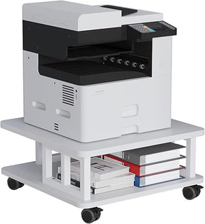 2-Tier Printer Stand with Wheels and Storage Shelf