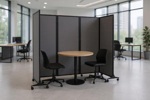 5-Panel Folding Room Divider with Locking Wheels