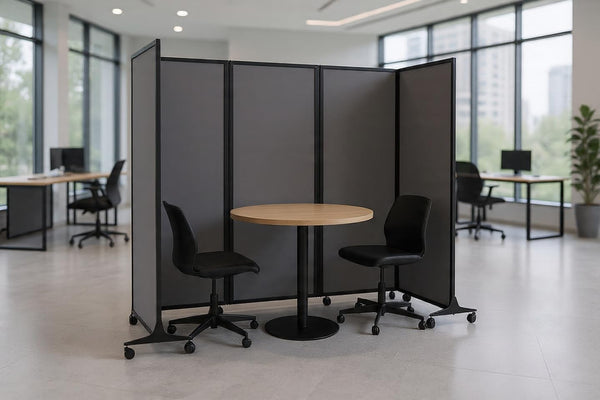 5-Panel Folding Room Divider with Locking Wheels