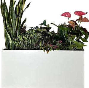 40x16x18" Large Rectangular Metal Outdoor Planter Box for Patio, Porch & Garden