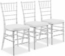 Clear Stackable Dining Chairs Set of 3 – Fully Assembled Transparent Acrylic Seating