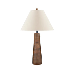Wood Base Empire Shade Table Lamp with 3-Way Switch