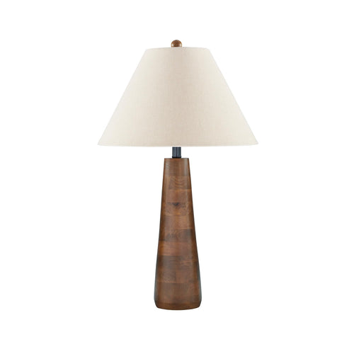 Wood Base Empire Shade Table Lamp with 3-Way Switch