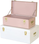 Metal Storage Trunk Set with Locking Clasps
