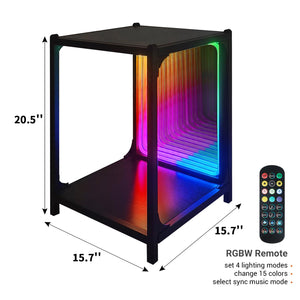 LED Infinity Mirror Display Cabinet with RGBW Lighting