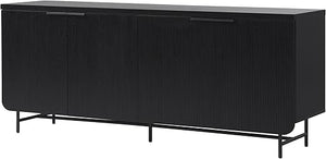 Fluted 4-Door Sideboard Buffet Console, 69 Inch