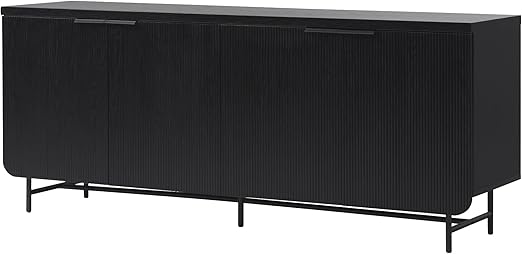 Fluted 4-Door Sideboard Buffet Console, 69 Inch