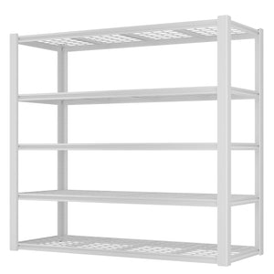 5-Tier Heavy Duty Metal Garage Shelving Unit, 3000 lbs Capacity, White
